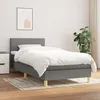 Image de Sommier À Lattes De Lit Avec Matelas Gris Foncé 90x200 Cm Tissu Vidaxl