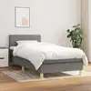 Image de Sommier À Lattes De Lit Avec Matelas Gris Foncé 100x200cm Tissu Vidaxl