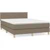 Image de Sommier À Lattes De Lit Avec Matelas Taupe 140x190 Cm Tissu Vidaxl