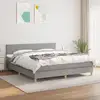 Image de Sommier À Lattes De Lit Avec Matelas Gris Clair 160x200cm Tissu Vidaxl