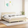 Image de Sommier À Lattes De Lit Avec Matelas Crème 160x200 Cm Tissu Vidaxl