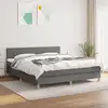 Image de Sommier À Lattes De Lit Avec Matelas Gris Foncé 180x200cm Tissu Vidaxl