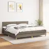 Image de Sommier À Lattes De Lit Avec Matelas Taupe 200x200 Cm Tissu Vidaxl