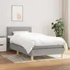 Image de Sommier À Lattes De Lit Avec Matelas Gris Clair 80x200 Cm Tissu Vidaxl