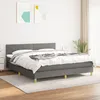 Image de Sommier À Lattes De Lit Avec Matelas Gris Foncé 180x200cm Tissu Vidaxl