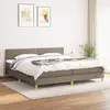 Image de Sommier À Lattes De Lit Avec Matelas Taupe 200x200 Cm Tissu Vidaxl