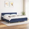 Image de Sommier À Lattes De Lit Avec Matelas Bleu 200x200 Cm Tissu Vidaxl