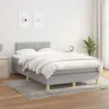 Image de Sommier À Lattes De Lit Avec Matelas Gris Clair 120x200cm Tissu Vidaxl
