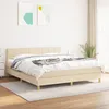 Image de Sommier À Lattes De Lit Avec Matelas Crème 160x200 Cm Tissu Vidaxl