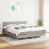 Image de Sommier À Lattes De Lit Avec Matelas Gris Clair 180x200cm Tissu Vidaxl
