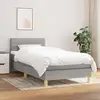 Image de Sommier À Lattes De Lit Et Matelas Gris Clair 90x190 Cm Tissu Vidaxl