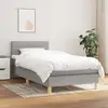 Image de Sommier À Lattes De Lit Avec Matelas Gris Clair 100x200cm Tissu Vidaxl