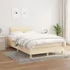 Image de Sommier À Lattes De Lit Avec Matelas Crème 120x200 Cm Tissu Vidaxl