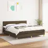 Image de Sommier À Lattes De Lit Avec Matelas Marron Foncé 160x200 Cm Vidaxl