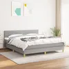 Image de Sommier À Lattes De Lit Avec Matelas Gris Clair 180x200cm Tissu Vidaxl