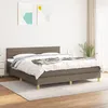 Image de Sommier À Lattes De Lit Avec Matelas Taupe 180x200 Cm Tissu Vidaxl