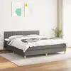 Image de Sommier À Lattes De Lit Avec Matelas Gris Foncé 160x200cm Tissu Vidaxl