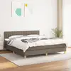 Image de Sommier À Lattes De Lit Avec Matelas Taupe 180x200 Cm Tissu Vidaxl
