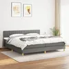 Image de Sommier À Lattes De Lit Avec Matelas Gris Foncé 200x200cm Tissu Vidaxl