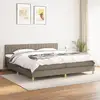 Image de Sommier À Lattes De Lit Avec Matelas Taupe 200x200 Cm Tissu Vidaxl