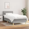 Image de Sommier À Lattes De Lit Avec Matelas Gris Clair 80x200 Cm Tissu Vidaxl