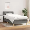 Image de Sommier À Lattes De Lit Avec Matelas Gris Foncé 80x200 Cm Tissu Vidaxl
