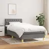 Image de Sommier À Lattes De Lit Avec Matelas Gris Foncé 90x200 Cm Tissu Vidaxl