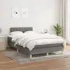 Image de Sommier À Lattes De Lit Avec Matelas Gris Foncé 120x200cm Tissu Vidaxl
