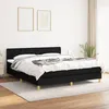 Image de Sommier À Lattes De Lit Avec Matelas Noir 160x200 Cm Tissu Vidaxl