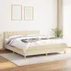 Image de Sommier À Lattes De Lit Avec Matelas Crème 160x200 Cm Tissu Vidaxl