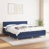 Image de Sommier À Lattes De Lit Avec Matelas Bleu 160x200 Cm Tissu Vidaxl