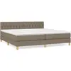 Image de Sommier À Lattes De Lit Avec Matelas Taupe 200x200 Cm Tissu Vidaxl