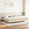 Image de Sommier À Lattes De Lit Avec Matelas Crème 200x200 Cm Tissu Vidaxl