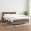 Image de Sommier À Lattes De Lit Avec Matelas Taupe 140x200 Cm Tissu Vidaxl