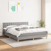Image de Sommier À Lattes De Lit Avec Matelas Gris Clair 160x200cm Tissu Vidaxl