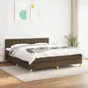 Image de Sommier À Lattes De Lit Avec Matelas Marron Foncé 160x200 Cm Vidaxl