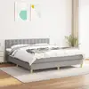 Image de Sommier À Lattes De Lit Avec Matelas Gris Clair 180x200cm Tissu Vidaxl