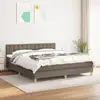 Image de Sommier À Lattes De Lit Avec Matelas Taupe 180x200 Cm Tissu Vidaxl