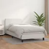 Image de Sommier À Lattes De Lit Avec Matelas Blanc 80x200 Cm Similicuir Vidaxl