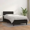 Image de Sommier À Lattes De Lit Avec Matelas Noir 90x190 Cm Similicuir Vidaxl