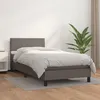 Image de Sommier À Lattes De Lit Avec Matelas Gris 90x200 Cm Similicuir Vidaxl