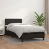 Image de Sommier À Lattes De Lit Avec Matelas Noir 100x200 Cm Similicuir Vidaxl