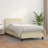 Image de Sommier À Lattes De Lit Avec Matelas Crème 100x200cm Similicuir Vidaxl