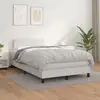 Image de Sommier À Lattes De Lit Avec Matelas Blanc 120x200cm Similicuir Vidaxl