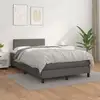 Image de Sommier À Lattes De Lit Avec Matelas Gris 120x200 Cm Similicuir Vidaxl