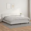Image de Sommier À Lattes De Lit Avec Matelas Blanc 180x200cm Similicuir Vidaxl