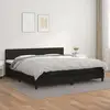 Image de Sommier À Lattes De Lit Avec Matelas Noir 200x200 Cm Similicuir Vidaxl