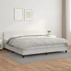 Image de Sommier À Lattes De Lit Avec Matelas Blanc 200x200cm Similicuir Vidaxl