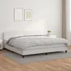 Image de 3141024 vidaXL Lit à sommier tapissier avec matelas Blanc 200x200cm Similicuir