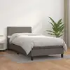 Image de Sommier À Lattes De Lit Avec Matelas Gris 80x200 Cm Similicuir Vidaxl